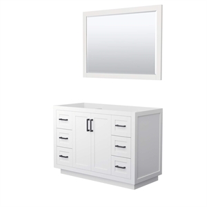 Wyndham Collection Miranda 48&quot Wood&Metal Single Bathroom Vanity in White/Black