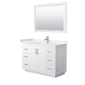 Wyndham Collection Miranda 48&quot Plywood Single Bathroom Vanity in White/Nickel