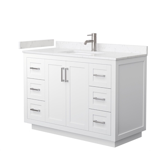 Wyndham Collection Miranda 48&quot Plywood Single Bathroom Vanity in Nickel/White