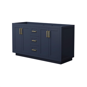 Wyndham Collection Miranda 60&quot No-Sink Wood Double Bathroom Vanity in Blue/Gold