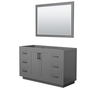 Wyndham Collection Miranda 54&quot No Sink Wood Single Bathroom Vanity in Gray/Black