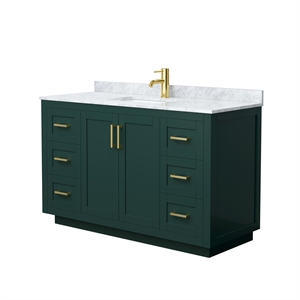 Wyndham Collection Miranda 54&quot Plywood Single Bathroom Vanity in Gold/Green