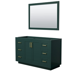 Wyndham Collection Miranda 54&quot No Sink Wood Single Bathroom Vanity in Green/Gold