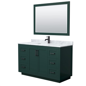 Wyndham Collection Miranda 54&quot Plywood Single Bathroom Vanity in Green/Black