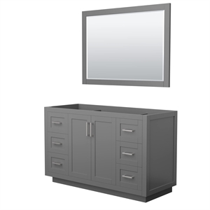 Wyndham Collection Miranda 54&quot Wood Single Bathroom Vanity in Dark Gray/Nickel