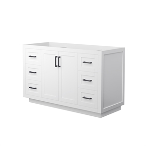 Wyndham Collection Miranda 54&quot Plywood Single Bathroom Vanity in Black/White