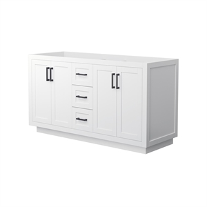 Wyndham Collection Miranda 60&quot Plywood Double Bathroom Vanity in Black/White