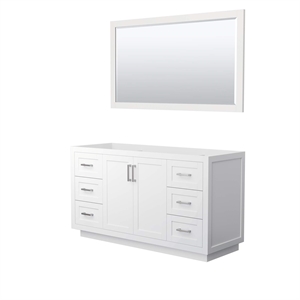 Wyndham Collection Miranda 60&quot Wood Single Bathroom Vanity in White/Nickel Trim