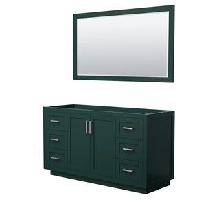 Wyndham Collection Miranda 60&quot Wood Single Bathroom Vanity in Green/Nickel Trim