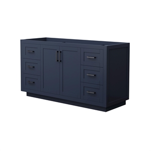 Wyndham Collection Miranda 60&quot Plywood Single Bathroom Vanity in Dark Blue/Black