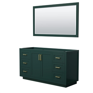 Wyndham Collection Miranda 60&quot No Sink Wood Single Bathroom Vanity in Green/Gold