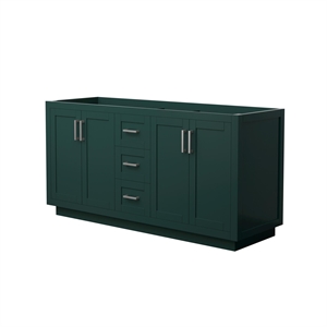 Wyndham Collection Miranda 66&quot Wood Double Bathroom Vanity in Nickel Trim/Green