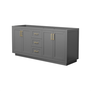 Wyndham Collection Miranda 72&quot No-Sink Wood Double Bathroom Vanity in Gray/Gold