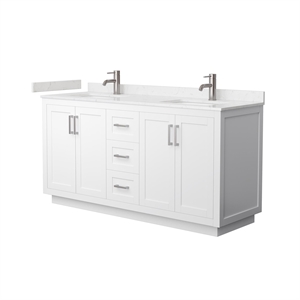 Wyndham Collection Miranda 66&quot Veneer Wood Double Bathroom Vanity in White