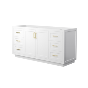 Wyndham Collection Miranda 66&quot No-Sink Single Bathroom Vanity in White/Gold