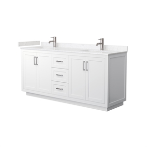 Wyndham Collection Miranda 72&quot Veneer Wood Double Bathroom Vanity in White