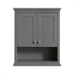 Wyndham Collection Deborah Wood Bathroom Wall-Mounted Storage Cabinet in Gray
