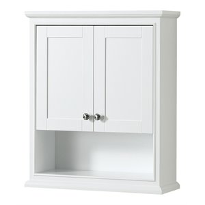 Wyndham Collection Deborah Wood Bathroom Wall-Mounted Storage Cabinet in White