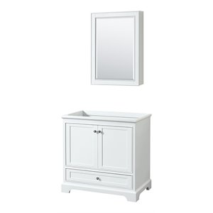 Wyndham Collection Deborah 36&quot Cabinet Wood Single Bathroom Vanity in White