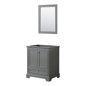 Wyndham Collection Deborah 30&quot Wood Single Bathroom Vanity with Mirror in Gray