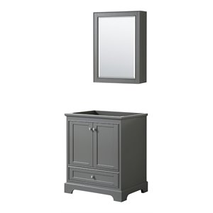 Wyndham Collection Deborah 30&quot Wood Single Bathroom Vanity with Cabinet in Gray