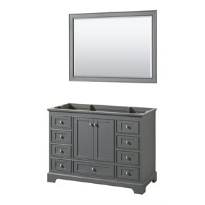 Wyndham Collection Deborah 48&quot Metal Single Bathroom Vanity in Dark Gray/Chrome