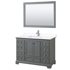 Wyndham Collection Deborah 48&quot Plywood Single Bathroom Vanity in Gray/Chrome