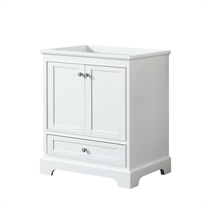 Wyndham Collection Deborah 30&quotMetal Single Bathroom Vanity in Chrome/White