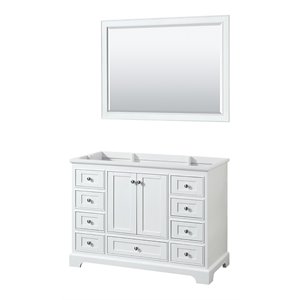 Wyndham Collection Deborah 48&quot Metal Single Bathroom Vanity in White/Chrome