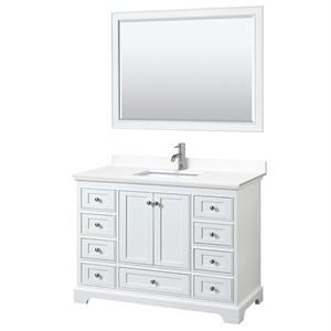 Wyndham Collection Deborah 48&quot Metal & Plywood Single Bathroom Vanity in White