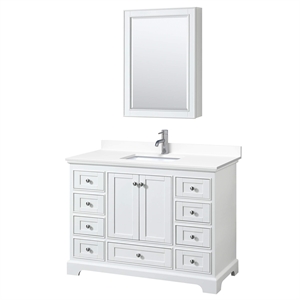 Wyndham Collection Deborah 48&quot Plywood Single Bathroom Vanity in White/Chrome