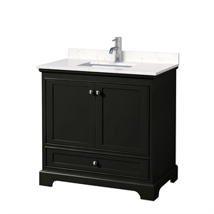 Wyndham Collection Deborah 36&quot No Mirror Wood Single Bathroom Vanity in Espresso