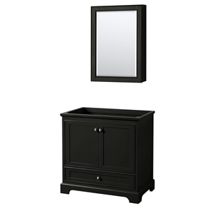 Wyndham Collection Deborah 36&quot Plywood Single Bathroom Vanity in Espresso/Chrome