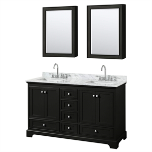 Wyndham Collection Deborah 60&quot Metal Double Bathroom Vanity in Espresso/Chrome