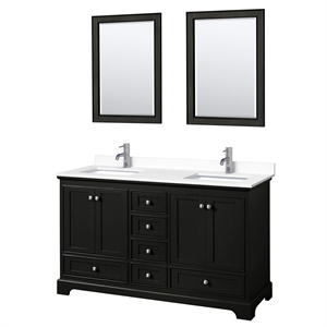 Wyndham Collection Deborah 60&quot Wood Double Bathroom Vanity in Espresso/Chrome