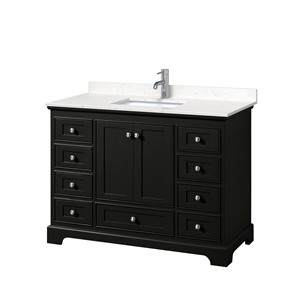 Wyndham Collection Deborah 48&quot No Mirror Wood Single Bathroom Vanity in Espresso