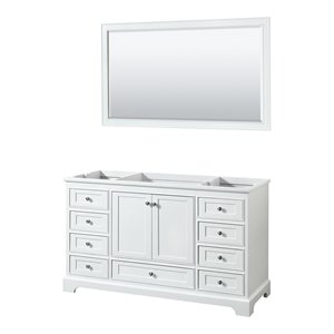 Wyndham Collection Deborah 60&quot No Sink Wood Single Bathroom Vanity in White