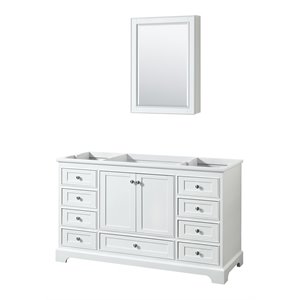 Wyndham Collection Deborah 60&quot No-Sink Wood Single Bathroom Vanity in White