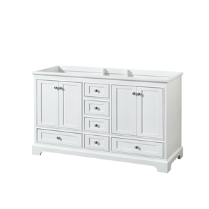 Wyndham Collection Deborah 60&quot No-Sink Wood Double Bathroom Vanity in White