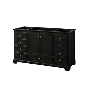 Wyndham Collection Deborah 60&quot No Sinks Wood Single Bathroom Vanity in Espresso