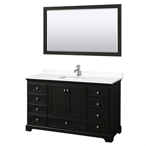Wyndham Collection Deborah 60&quot Plywood Single Bathroom Vanity in Espresso