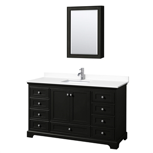 Wyndham Collection Deborah 60&quot Plywood Single Bathroom Vanity in Dark Espresso