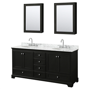 Wyndham Collection Deborah 72&quot Cabinets Wood Double Bathroom Vanity in Espresso