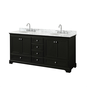 Wyndham Collection Deborah 72&quot No Mirror Wood Double Bathroom Vanity in Espresso
