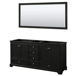 Wyndham Collection Deborah 72&quot Plywood Double Bathroom Vanity in Dark Espresso