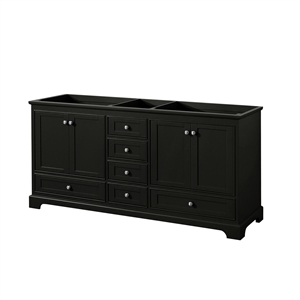 Wyndham Collection Deborah 72&quot No-Sinks Wood Double Bathroom Vanity in Espresso