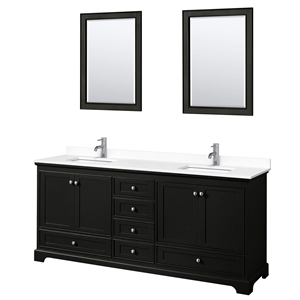 Wyndham Collection Deborah 80&quot Plywood Double Bathroom Vanity in Espresso/Chrome