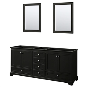 Wyndham Collection Deborah 80&quot No Sinks Wood Double Bathroom Vanity in Espresso