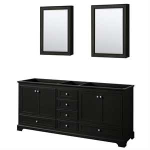 Wyndham Collection Deborah 80&quot No Sink Wood Double Bathroom Vanity in Espresso