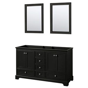 Wyndham Collection Deborah 60&quot No Sinks Wood Double Bathroom Vanity in Espresso